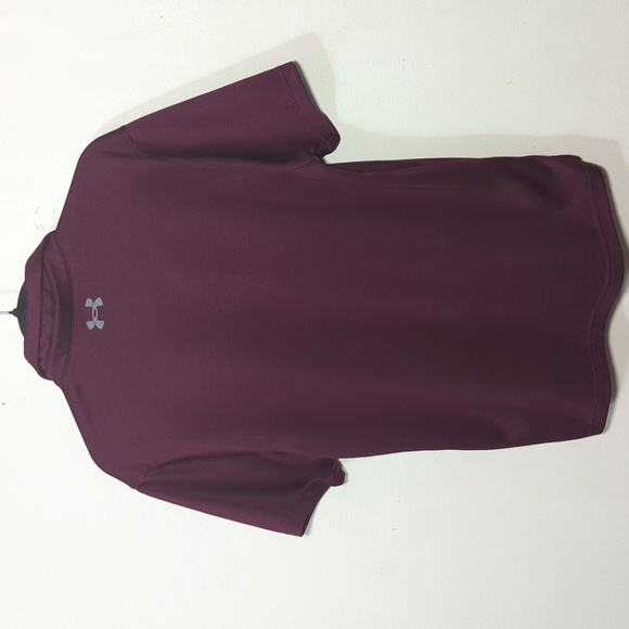 Under Armour Loose Fit Maroon + Gray Polo Shirt Men's Size Medium - Picture 5 of 6